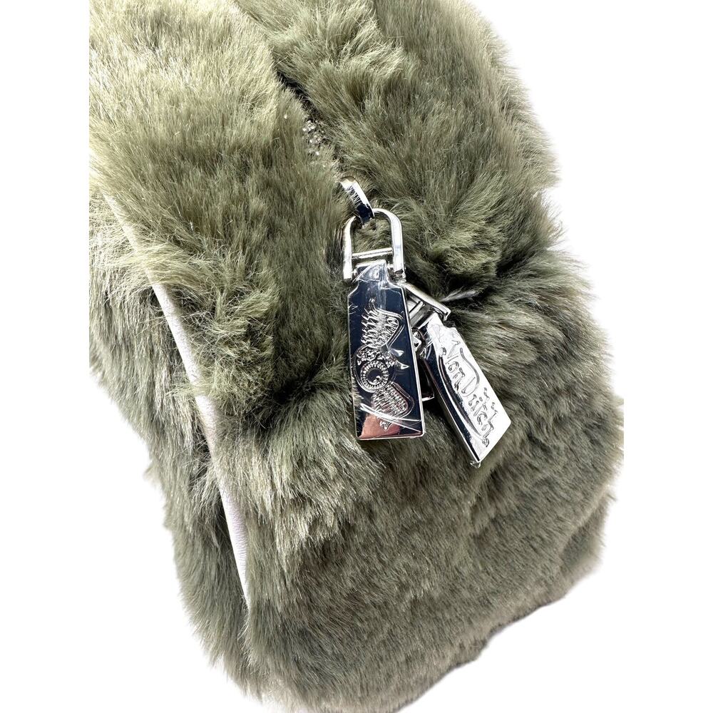 Von Dutch Women's Sage Green Vegan Furry Small Bowling Crossbody Hand Bag - Picture 9 of 12